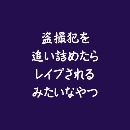 盗撮犯を追い詰めたらレイプされるみたいなやつ