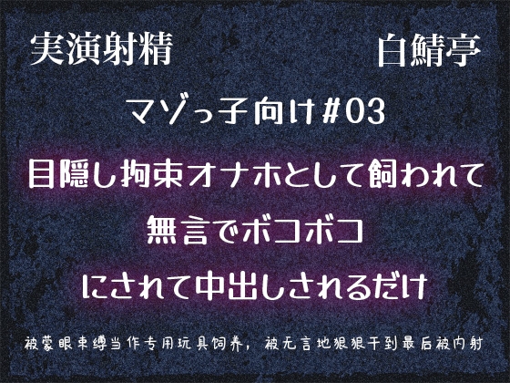【マゾっ子向け#03】目隠し拘束オナホとして飼われて無言でボコボコにされて中出しされるだけ【実演射精】